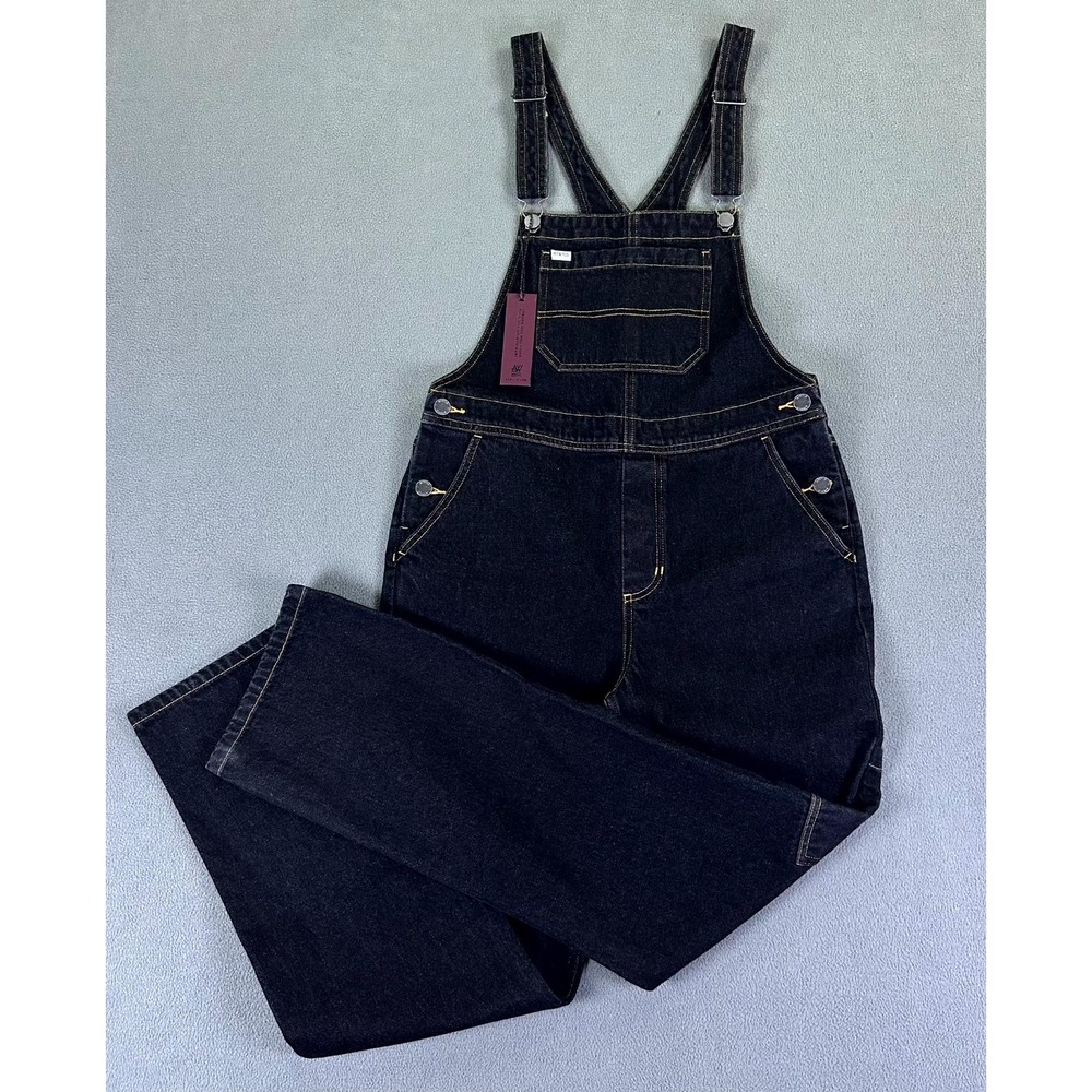 Atwyld Overalls Womens Medium Black Denim Moto Garage Mechanic Pit Utility New
